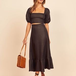 Reformation Yucca black 2 piece dress size 4